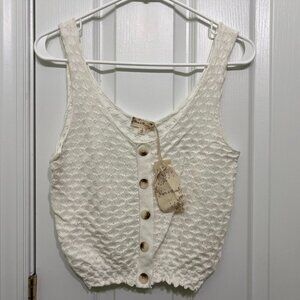 NWT Hem & Thread Tank Top Women's Size Small Ivory